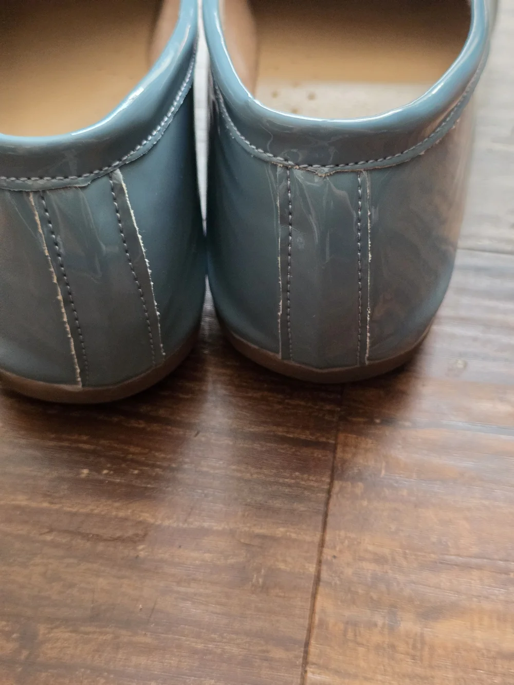 Glossy Blue Patent Penny Loafers for Women